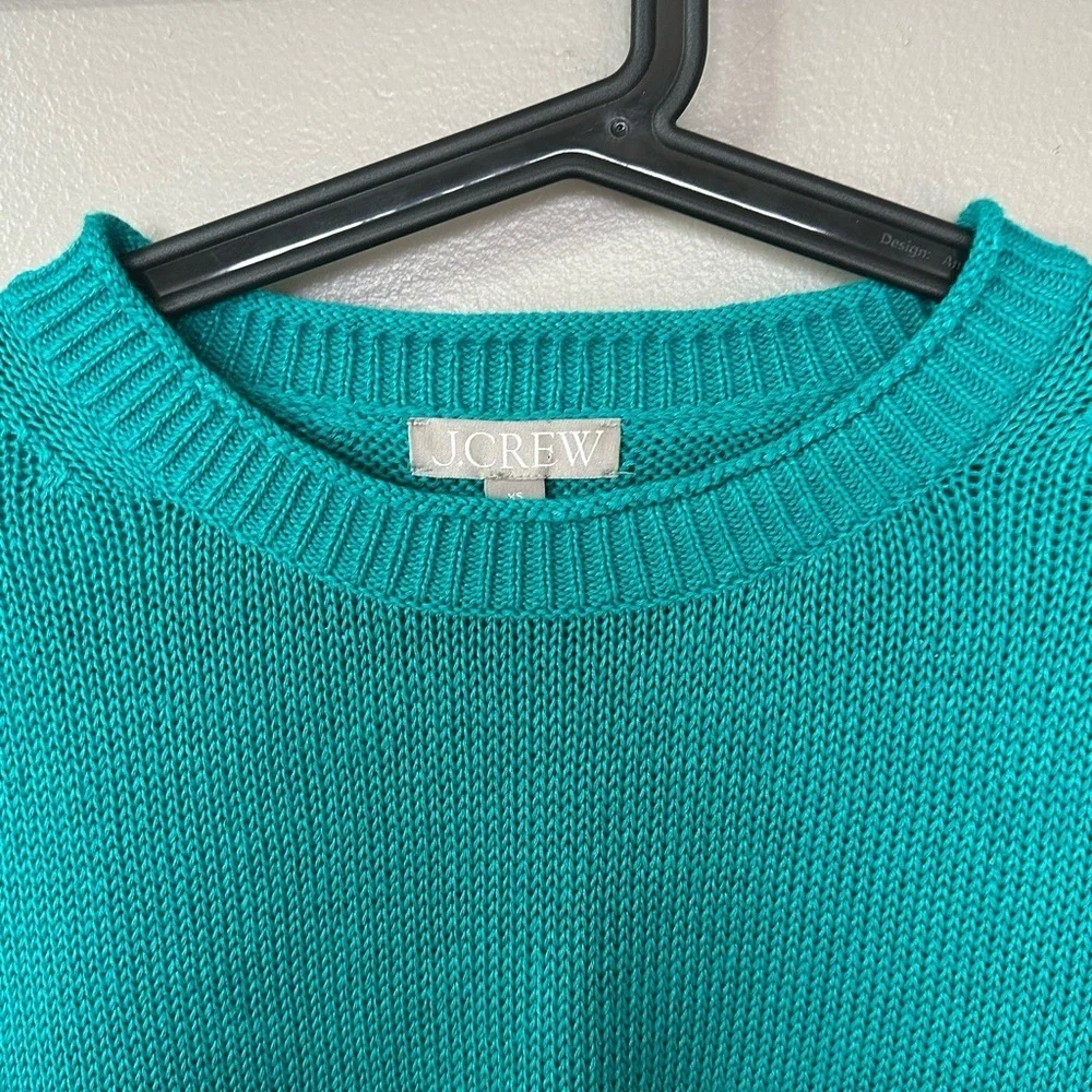 J.Crew Linen Blend Crewneck/Rollneck Sweater in Teal - Like New XS